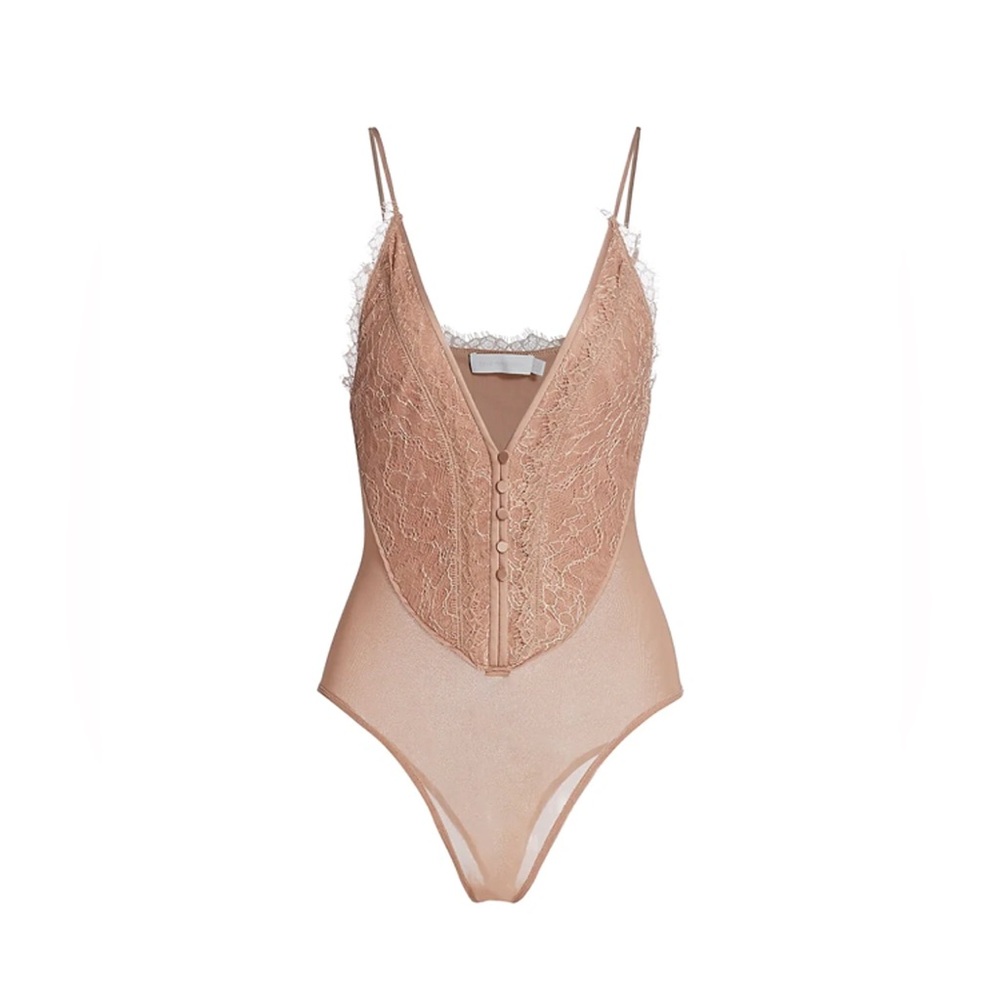 Jonathan Simkhai Gemma bodysuit in Almond — Size Small